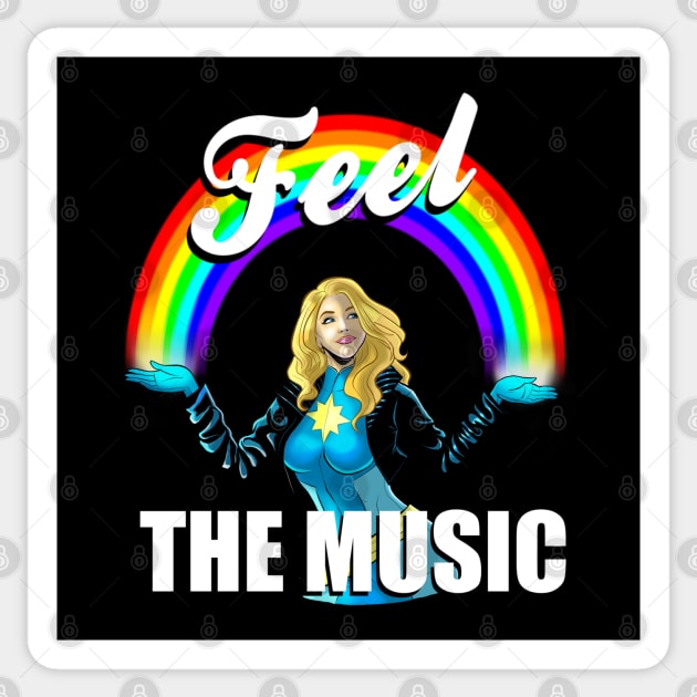 Astonishing Dazzler Feel the Music Sticker by sergetowers80